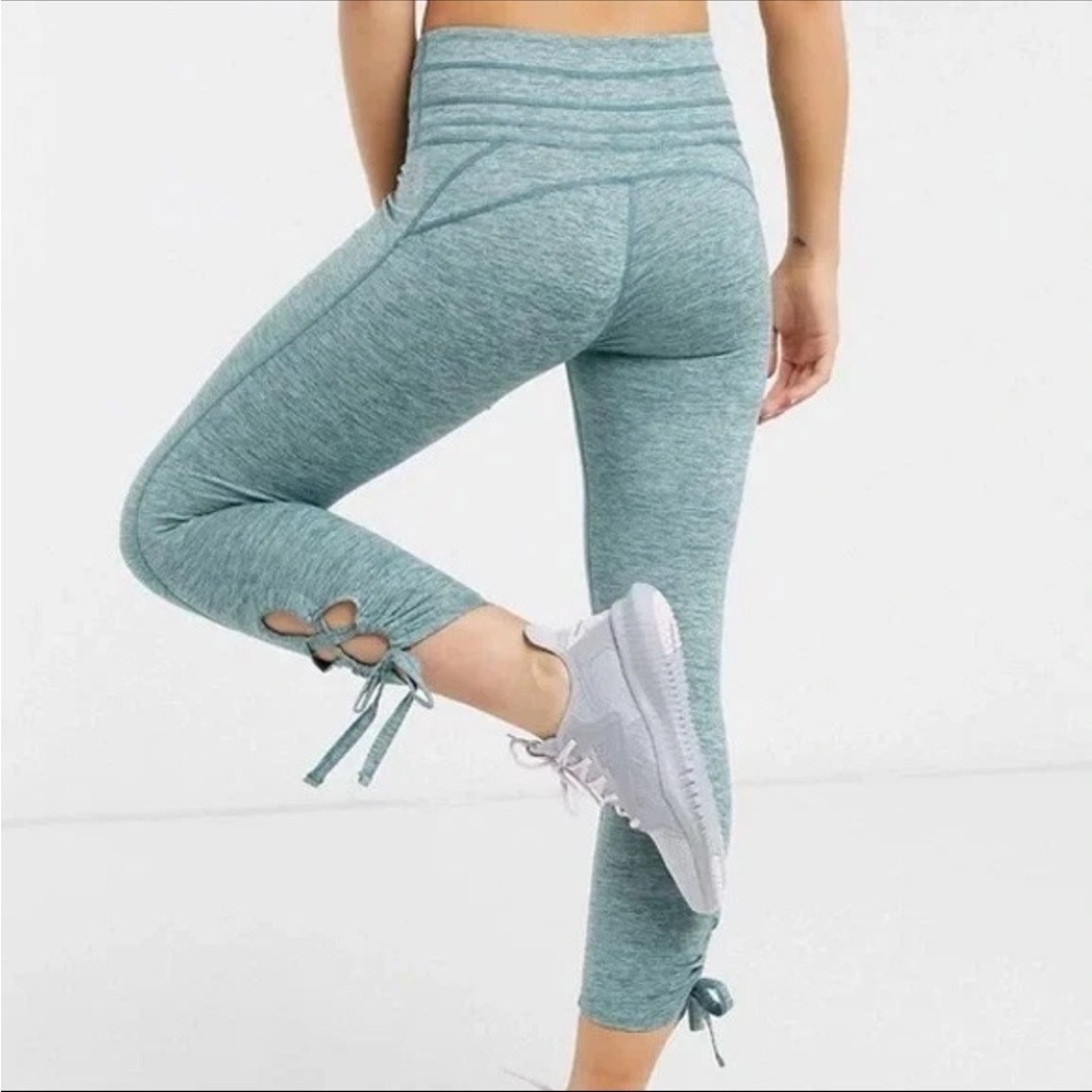 Women's Blue Athletic Leggings - Picture 4 of 12